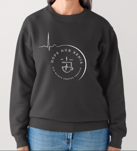 Heartbeat Hope Hub Crewneck Large Logo Unisex